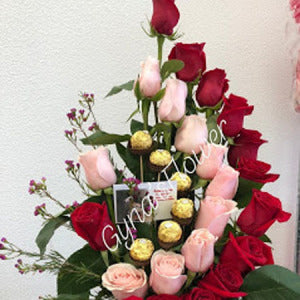 Pink and Red Rose Arrangement