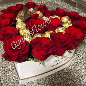 Roses and Chocolates heart shaped